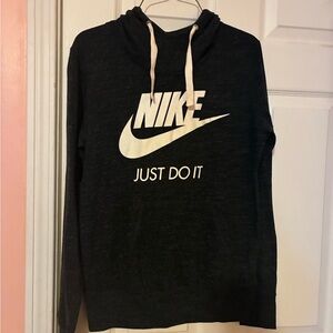 Nike SET Womens Heathered Charcoal Sweatshirt and Jogger Capri Set